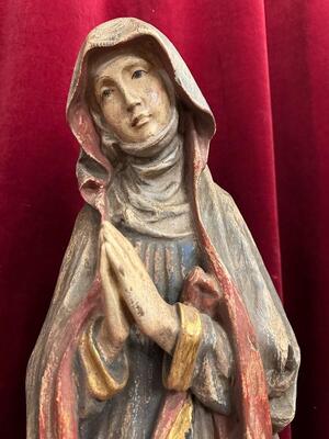 St. Mary Sculpture  style Gothic - Style en Hand - Carved Wood , Southern Germany 20 th century