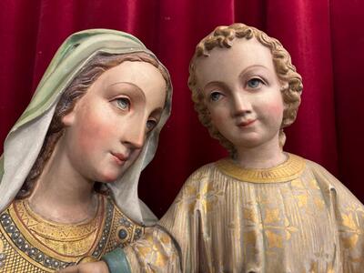 St. Mary With Child  style Gothic - Style en Plaster, Belgium  19 th century ( Anno 1865 )