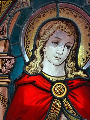 1 Gothic - Style Stained Glass Window St. John