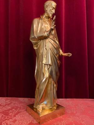 Statue St. Clemens Maria Hofbauwer Patron Of Vienna style Gothic - style en Bronze / Polished and Varnished, Belgium  19 th century ( Anno 1890 )