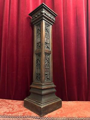 Statue Stand style Gothic - Style en Wood, France 19 th century ( Anno 1885 )