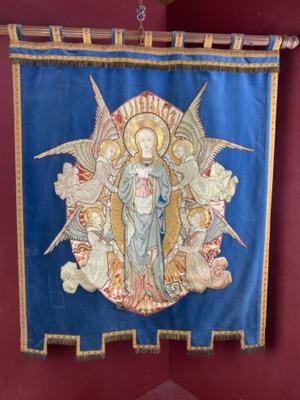 Tapestry style Gothic - Style en Hand - Embroidered, Belgium  19th century ( anno 1850 )