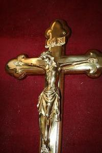 Hanging Cross en Bronze / Wood, Belgium 19th century