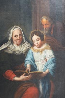 High Quality Painting St. Mary With St. Anne And Joachim Oil On Canvas en Oil on Canvas, Flemish