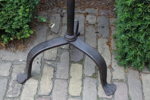 Iron Lectern Double Sided. Adjustable Candle - Holders. en Totally hand - forged iron , Belgium 20th century