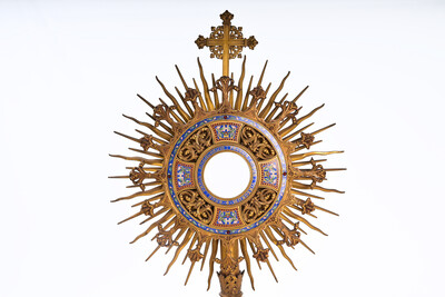 Monstrance Expected ! en Brass / Bronze / Gilt / Enamel / Glass , France 19 th century