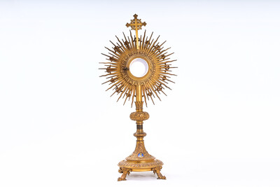 Monstrance Expected ! en Brass / Bronze / Gilt / Enamel / Glass , France 19 th century