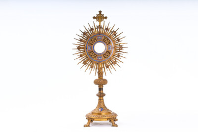 Monstrance Expected ! en Brass / Bronze / Gilt / Enamel / Glass , France 19 th century