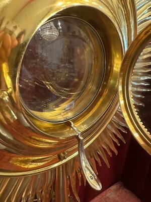 1  Monstrance With Orignal Full Silver Lunula & Case