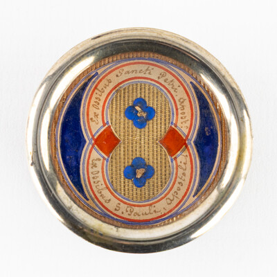 Multi Reliquary Ex Ossibus Relics : St. Paul Apostle. St. Peter Apostle With Original Document en Brass / Glass / Wax Seal, Gent - Belgium  19 th century ( Anno 1869 )