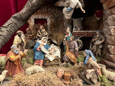 Nativity Set Signed : M. Muns en Terra - Cotta Polychrome, 19 th century