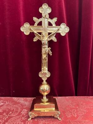 Altar - Cross style Neo Classicistic en Bronze / Polished and Varnished, Belgium  19 th century ( Anno 1885 )