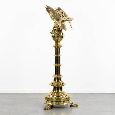 Eagle Lectern Inscription : 'To The Glory Of God. Presented By The Members Of St. Mary'S Men'S And Woman'S Bible Classes, Easter 1905.' style Neo Classicistic en Bronze, England 19 th century Donated : 1905