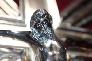 Processional - Cross en Brass / Bronze colour silver, Dutch 18 th century