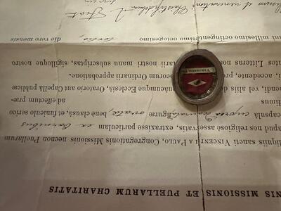 1  Reliquary - First Class Relic Ex Carne St. Vincentius A Paulo With Original Document