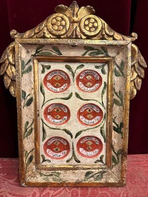 Reliquary - Relic 12 Apostles  en Wood / Glass / Originally Sealed, Italy