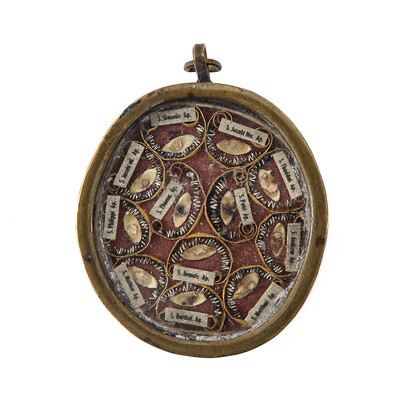 Reliquary - Relic 12 Apostles  en Brass / Glass / Wax Seal,
