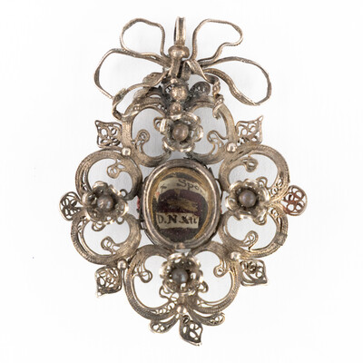 Reliquary - Relic  en Silver / Filigree / Glass Originally Sealed,