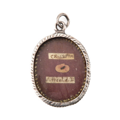 Reliquary - Relic Ex Carne Nicholas Of Bari en Silver / Glass / Originally Sealed, Italy 19 th century