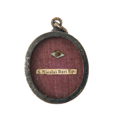 Reliquary - Relic Ex Carne St. Nicholas Of Bari en Brass / Glass / Wax Seal, Italy