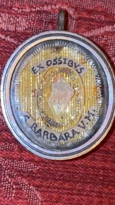 Reliquary - Relic Ex Ossibus St. Barbara V.M. en Silver / Glass / Originally Sealed, Italy  19 th century ( Anno 1825 )