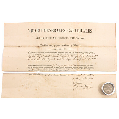 1  Reliquary - Relic Ex Ossibus St. Cecillia With Original Document