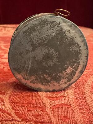 Reliquary - Relic Ex Ossibus St. Hadrianus en Brass / Glass / Wax Seal, Italy  19 th century ( Anno 1855 )
