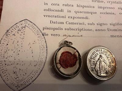 1  Reliquary - Relic Ex Ossibus St. Mattheus Apostle With Original Document