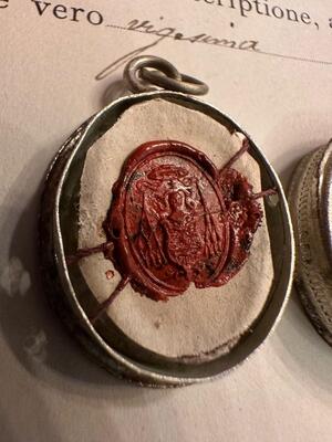 1  Reliquary - Relic Ex Ossibus St. Mattheus Apostle With Original Document