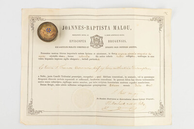 1  Reliquary - Relic Ex Tunica Sancti Francisci Assisiensus With Original Docment