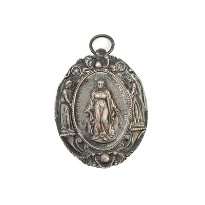 Reliquary - Relic Ex Velo Bernadette Soubirous en Silver / Glass / Originally Sealed, France 20 th century ( Anno 1925 )