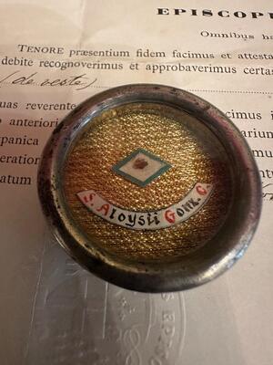 1  Reliquary - Relic Ex Veste St. Aloysius Of Gonzaga With Original Document