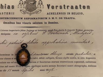 1  Reliquary - Relic First - Class Relic Ex Ossibus St. Fortunata Martyr With Document