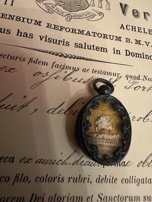 1  Reliquary - Relic First - Class Relic Ex Ossibus St. Fortunata Martyr With Original Document