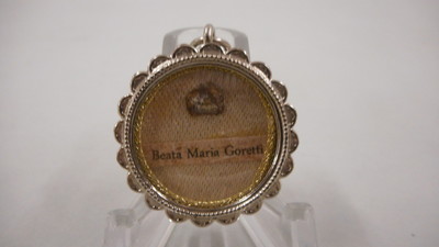 Reliquary - Relic Maria Goretti With Original Document  en Brass Plated / Glass / Wax Seal, Belgium 20th Century