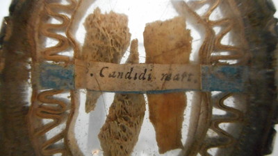 Reliquary - Relic Relics Ex Ossibus : St. Candida & St. Venantius en Silver / Glass, Belgium  18 th century