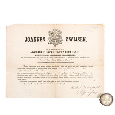 1  Reliquary - Relic  Saint Anne, Mother Of Mary And Grandmother Of Christ (Patron Saint Of Mothers And Families) With Original Document