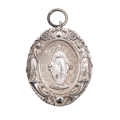 Reliquary - Relic St.  Bernadette Soubirous en Silver / Glass / Originally Sealed, France 20 th century ( Anno 1910 )