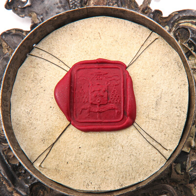 Reliquary - Relic St. Franciscus & St. Clara en Silver / Glass / Originally Sealed,