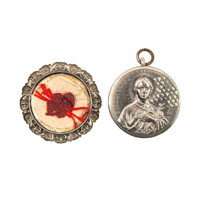 Reliquary - Relic St. Gemma Galgani en Brass / Glass / Wax Seal,