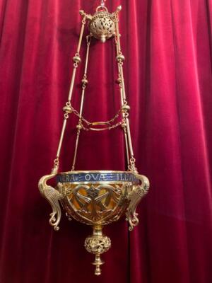 Exceptional Sanctuary Lamp style Renaisance - Style en Bronze / Polished and Varnished, France 19 th century ( Anno 1865 )