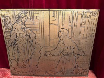 1  Retable - Plague Depicting The Sacred Heart & Margareta Maria Alacoque