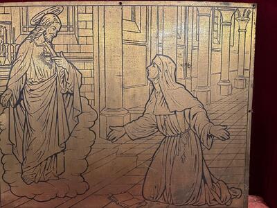 1  Retable - Plague Depicting The Sacred Heart & Margareta Maria Alacoque