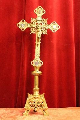 Altar - Cross style Romanesque en Bronze , France 19th century ( anno 1890 )