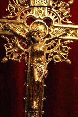 Altar - Cross style Romanesque en Bronze , France 19th century ( anno 1890 )