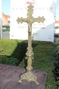 Altar - Cross style Romanesque en bronze, France 19th century