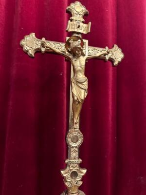 Altar - Cross style Romanesque - Style en Bronze Gilt, Belgium  19 th century