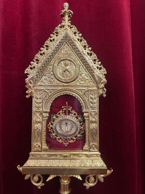 1 Romanesque - Style Exceptional Reliquary Relic Of The True Cross