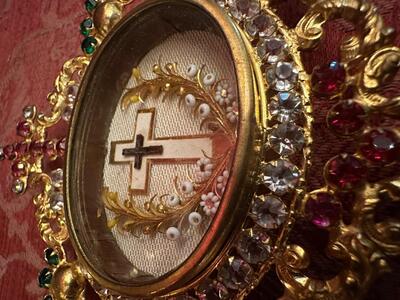 1 Romanesque - Style Exceptional Reliquary Relic Of The True Cross
