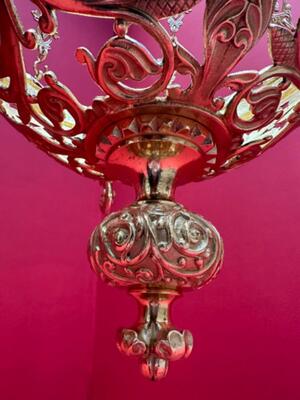 Sanctuary Lamp style Romanesque - Style en Bronze / Polished and Varnished, France 19 th century ( Anno 1865 )